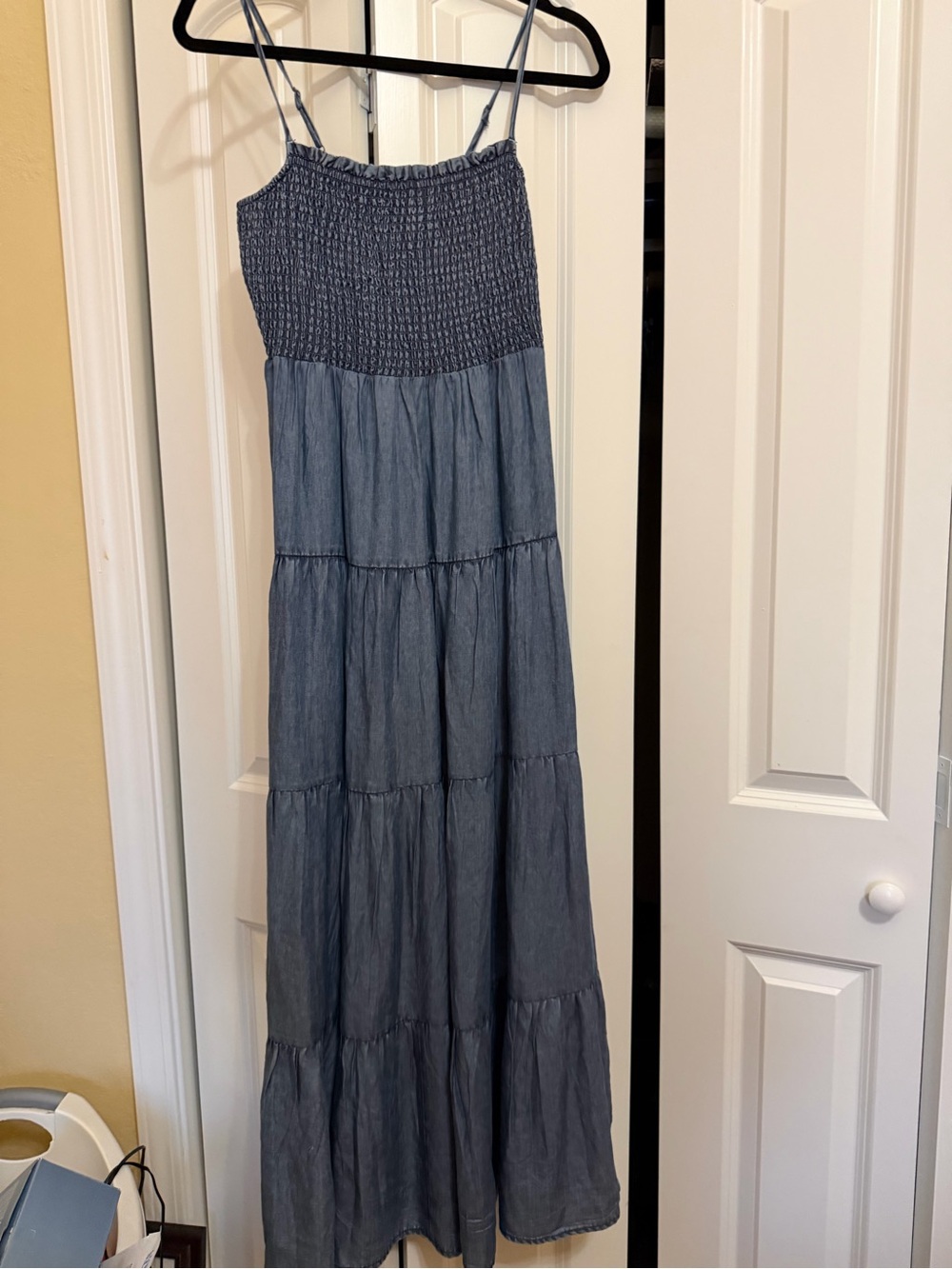 Z Supply dress Smocked Chambray Maxi Dress - Blue- medium